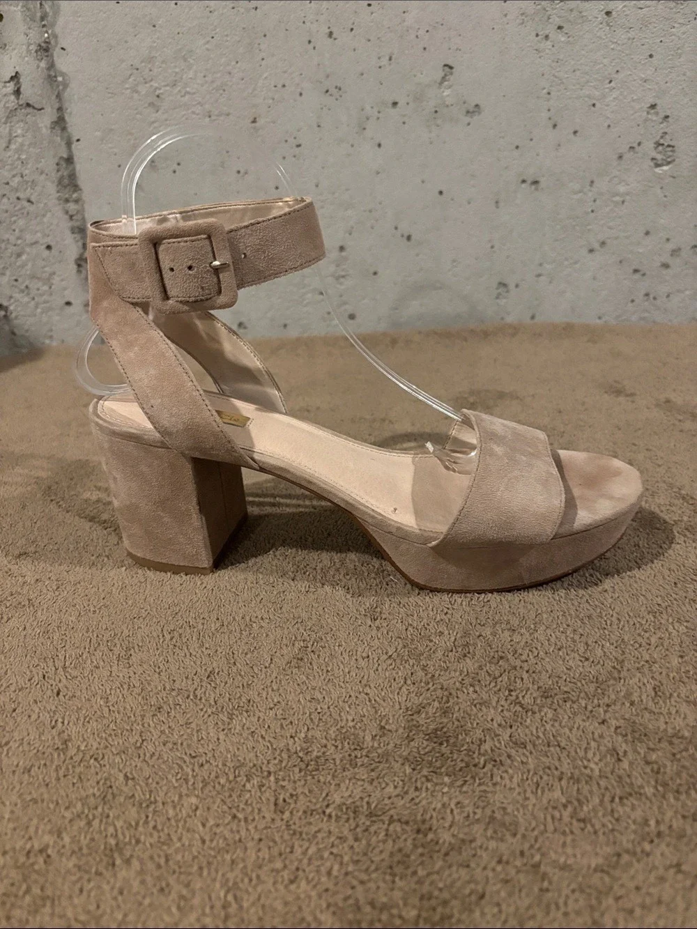 LOUISE ET CIE Tan Suede Hanya Block Heel Platform Sandal - Size 9.5